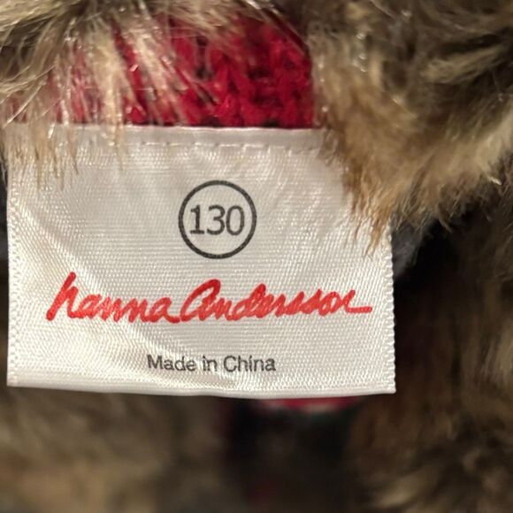 Hanna Andersson Knit Sweater Coat Faux Fur Collar Gray Multi Stripe 130 (8–10) - Picture 5 of 8